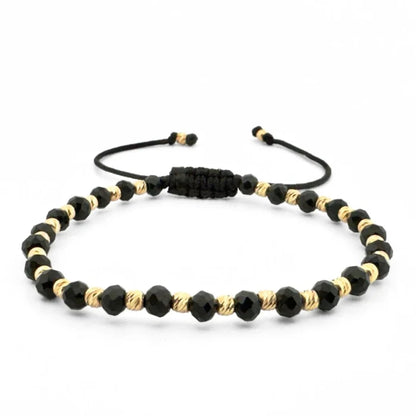 Brățară Reglabilă Onix Aurie – Placată cu Aur 14K